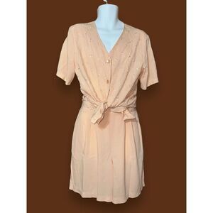 Vintage 80’s Peach Shirt & Shorts Set By Inseparables Sz 14